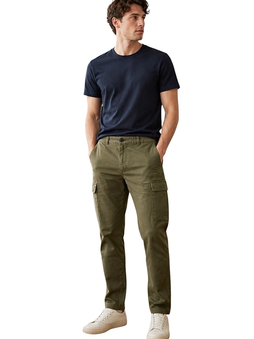 Tommy Hilfiger Cargo Pants Relaxed Tapered 36x32 Army Green